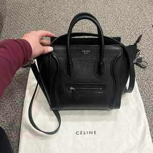 CELINE - Nano luggage black in drummed calfskin black